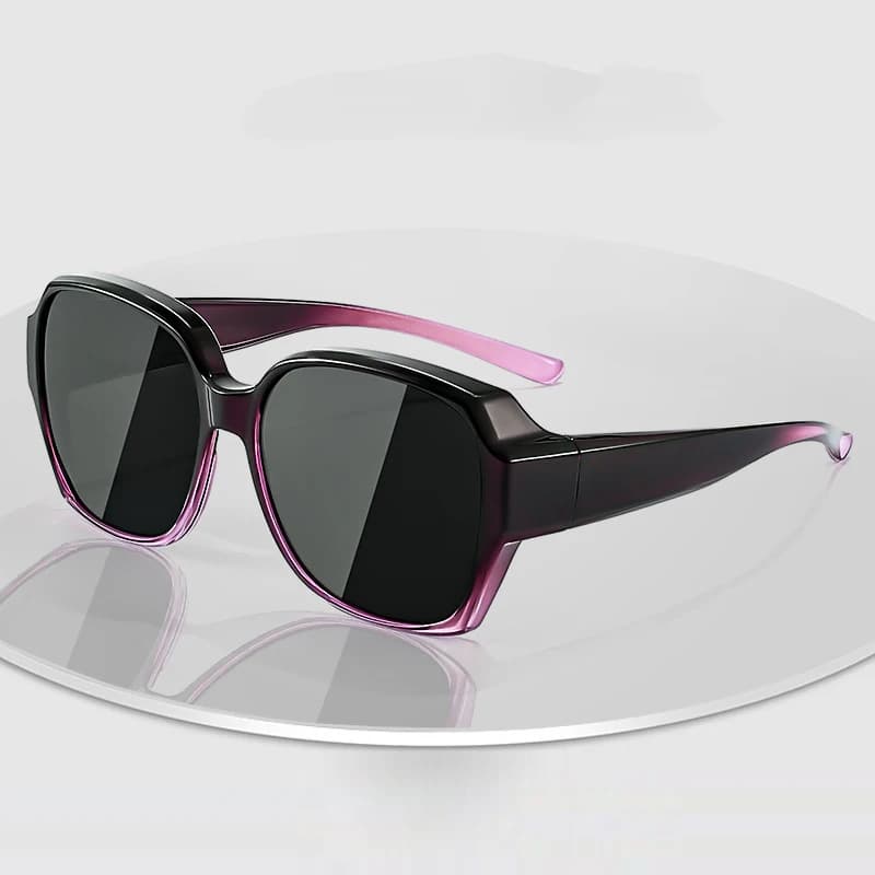 Lunettes de soleil polarisées rondes vintage pour pêche et conduite - Compatibles sur lunettes de vue