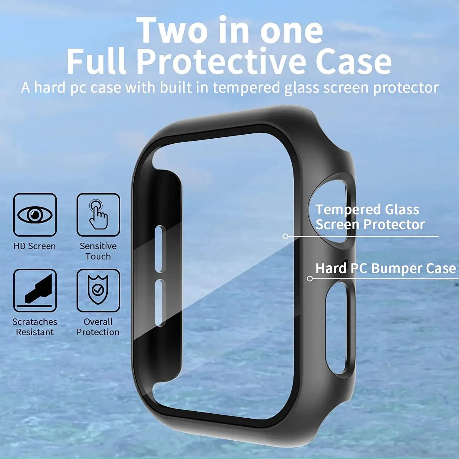 Coque et protection verre trempé pour Apple Watch Series 11 10 9 8 7 46mm - iWatch étanche