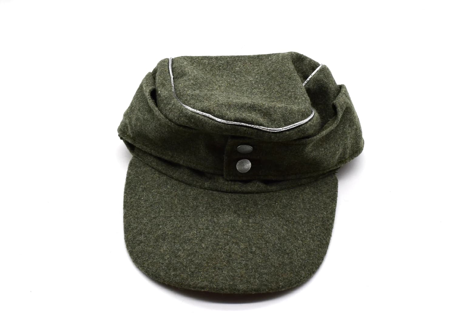 Casquette militaire allemande M43 officier laine pêche reenactment vert field panzer authentique