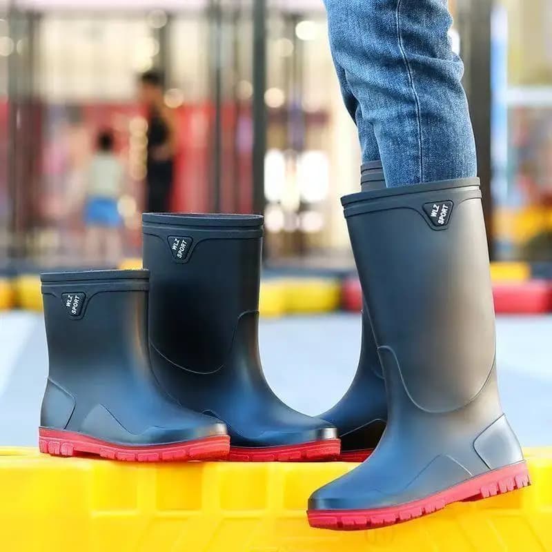 Bottes de pêche mi-mollet épaisses imperméables - Chaussures extérieur antidérapantes PVC bout rond
