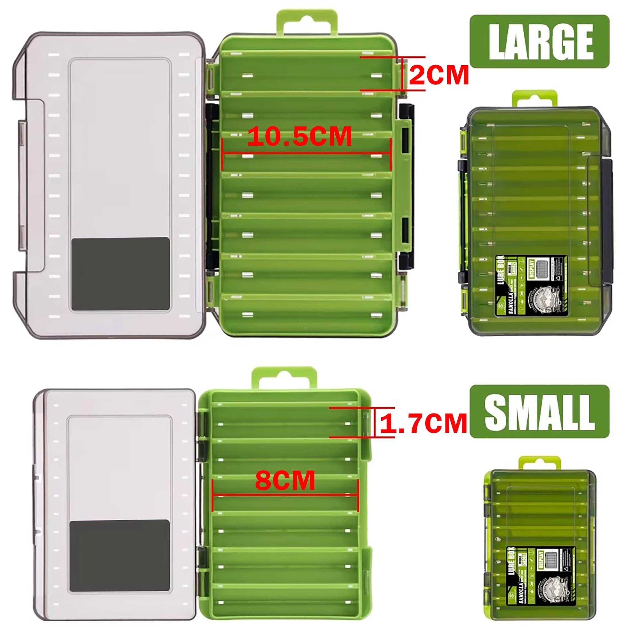 Boîte de pêche compacte double face SAMOLLA - Organisation durable pour leurres, hameçons et appâts