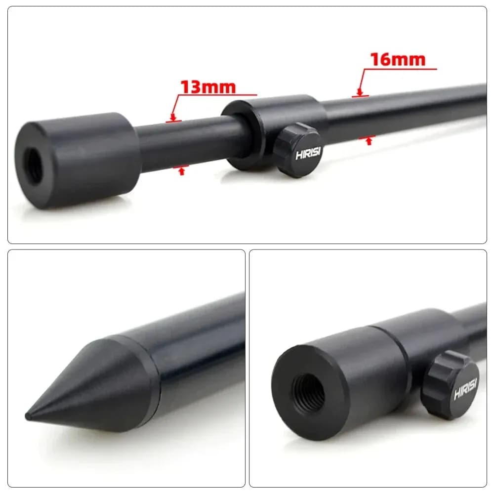 2 piquets rive aluminium noir pour pêche carpe - Supports cannes 16mm diamètre rod pod