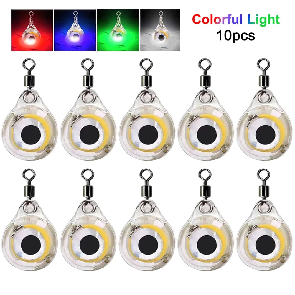 10 lampes LED sous-marines pour attirer calamar et poisson, lumière profonde appât lumineux pêche