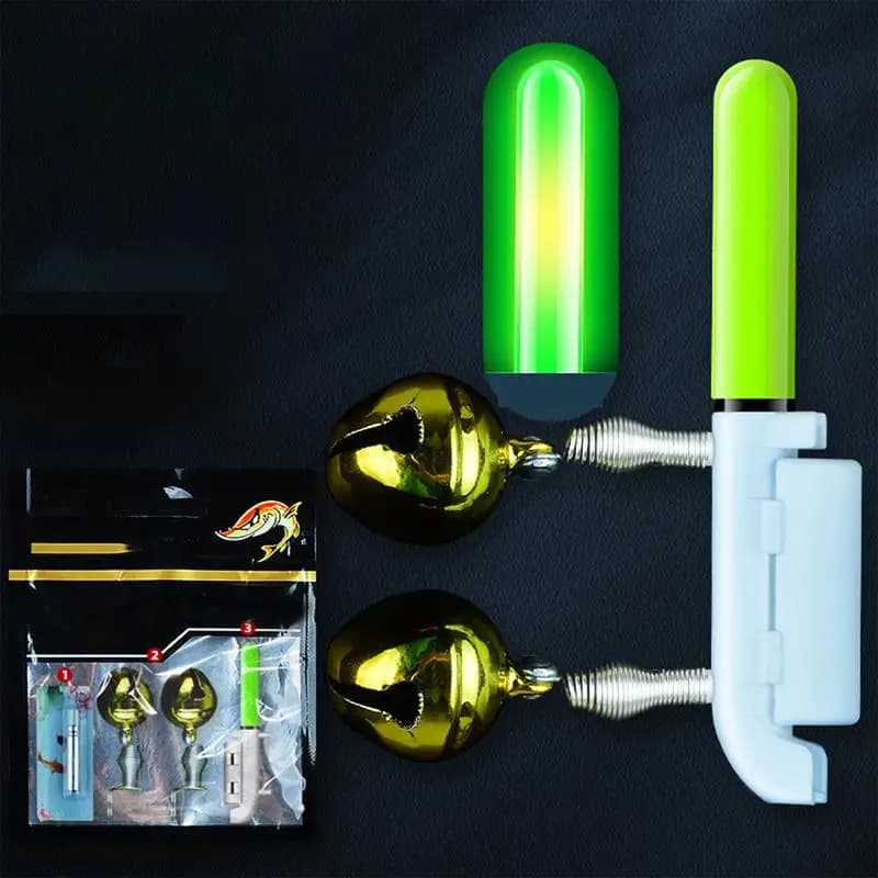 Clip lumineux USB pour canne pêche - détecteur sonore et visuel nuit avec charge rapide