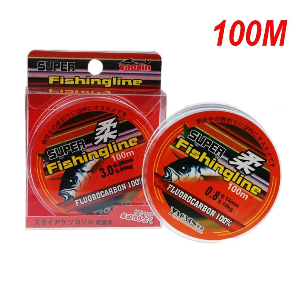 Ligne de pêche fluorocarbone 100% super résistante 0.8 à 6LB, nylon monofilament pour tous types de pêche