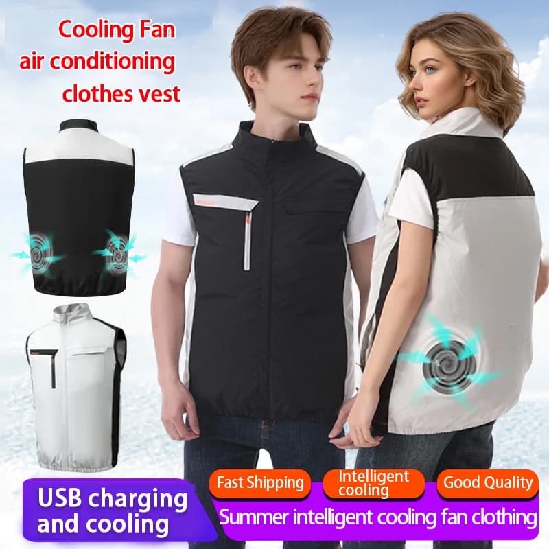 Veste rafraîchissante pêche été - Ventilateur intégré - Veste sans manches résistante chaleur