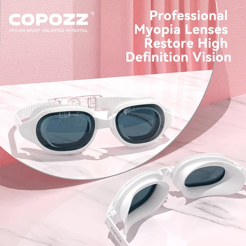 Lunettes de natation COPOZZ professionnelles anti-buée UV étanches pour hommes et femmes