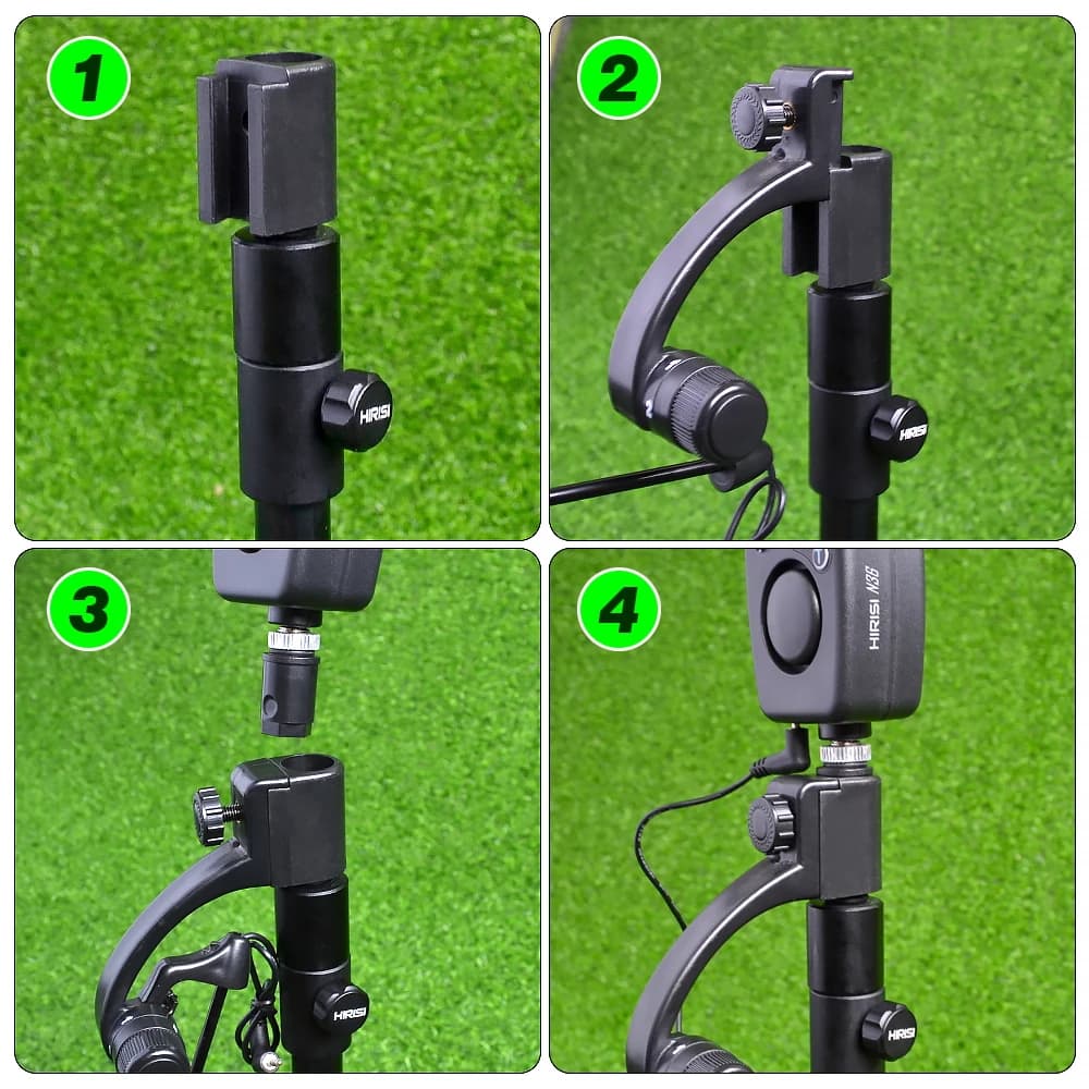 Set de swingers LED Hirisi pour pêche à la carpe - indicateurs de touche avec connecteur rapide B2030
