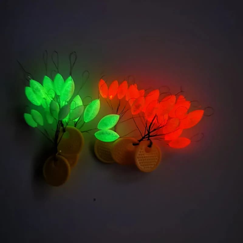 Lot de 5 flotteurs luminescents 7 étoiles pour carpe, forme ovale 11-15mm en mousse, accessoire de pêche nocturne