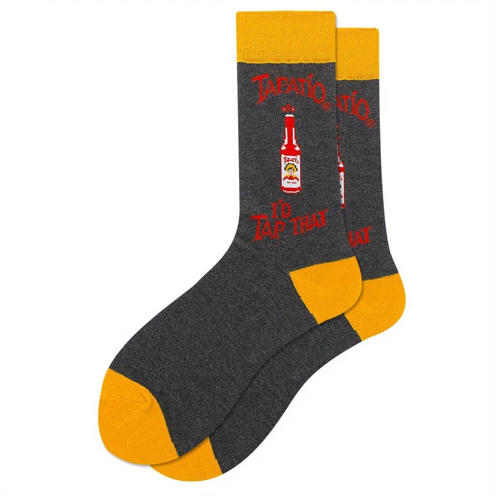 Chaussettes longues hommes outils imprimés - 1 paire personnalisée unique - Style cartoon original