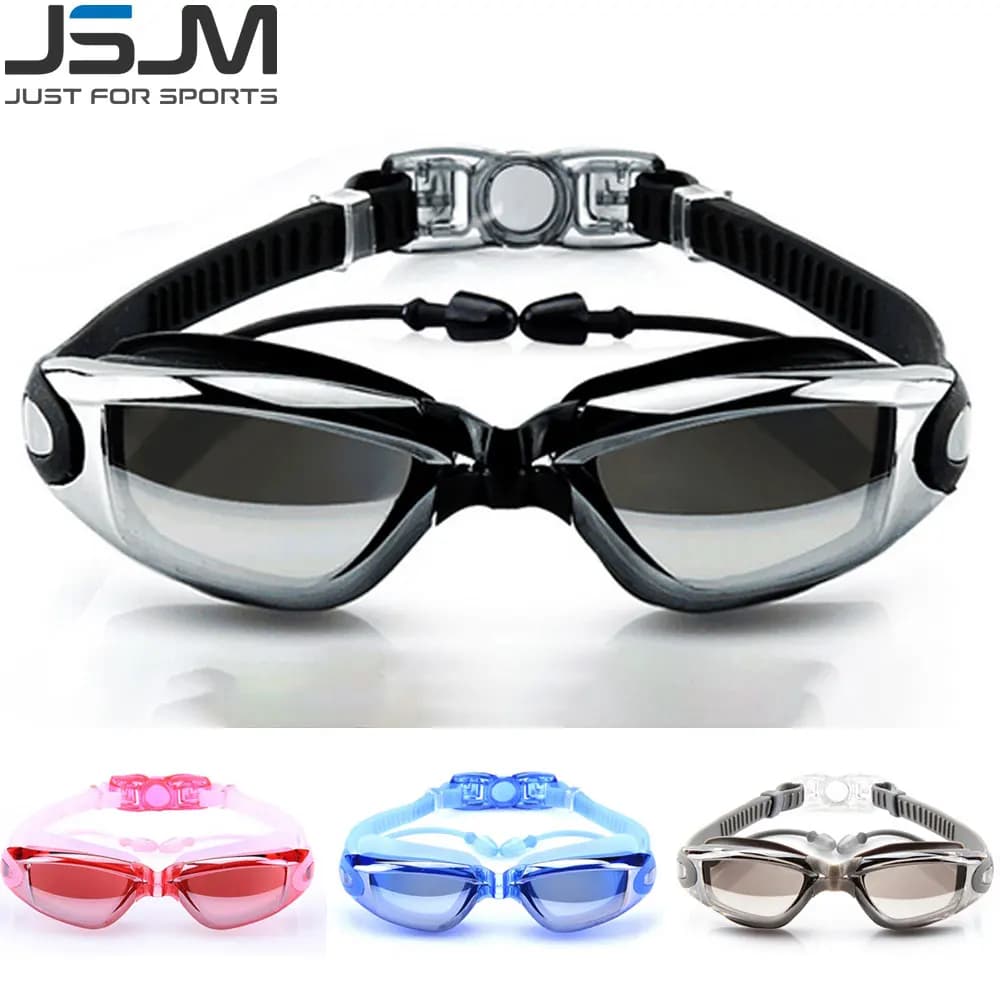 Lunettes de natation JSJM professionnelles anti-buée étanches avec ajustement silicone pour adultes