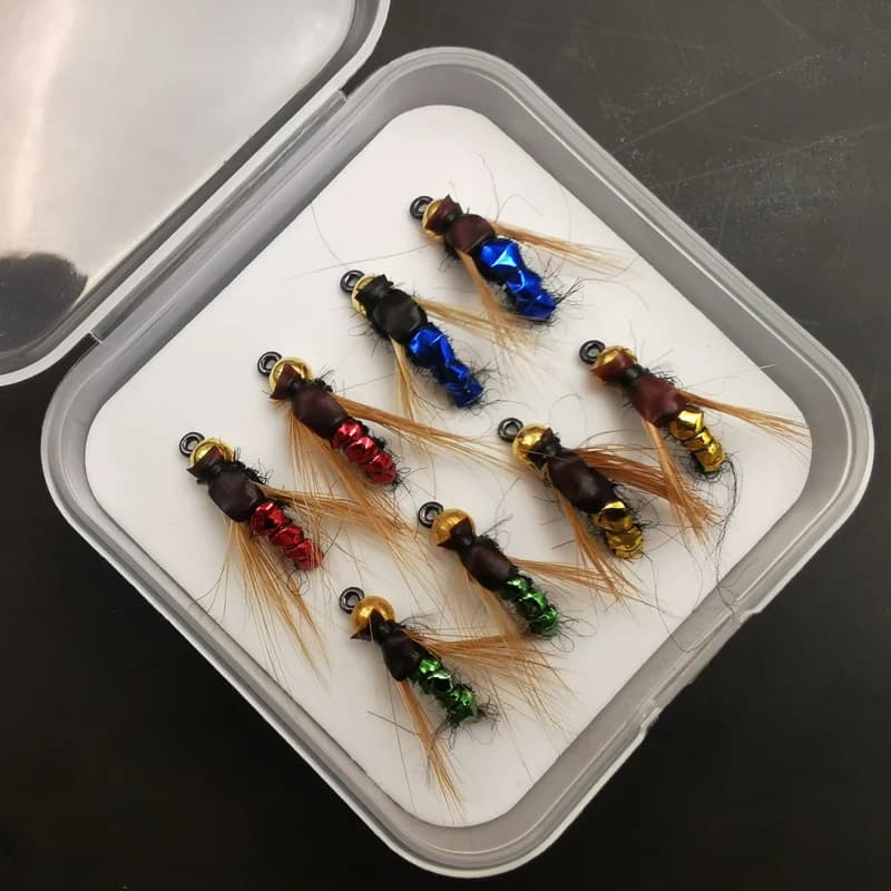 Kit mouches artificielles pêche truite nymphs scuds insectes leurres 4 8 32 pièces pour pêche à la mouche