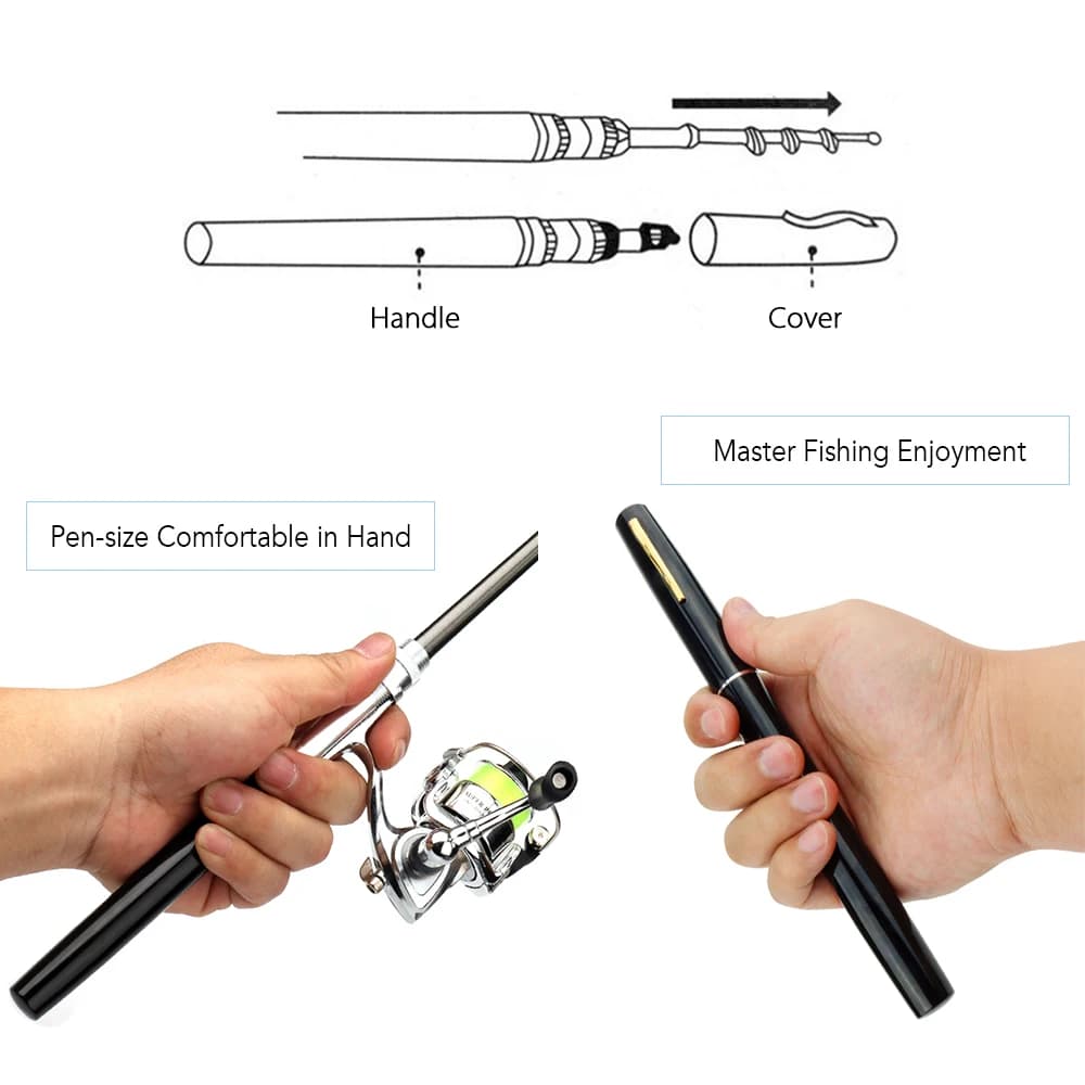 Canne à pêche télescopique combo mini avec moulinet - Kit poche compact pour pêche nomade et voyage