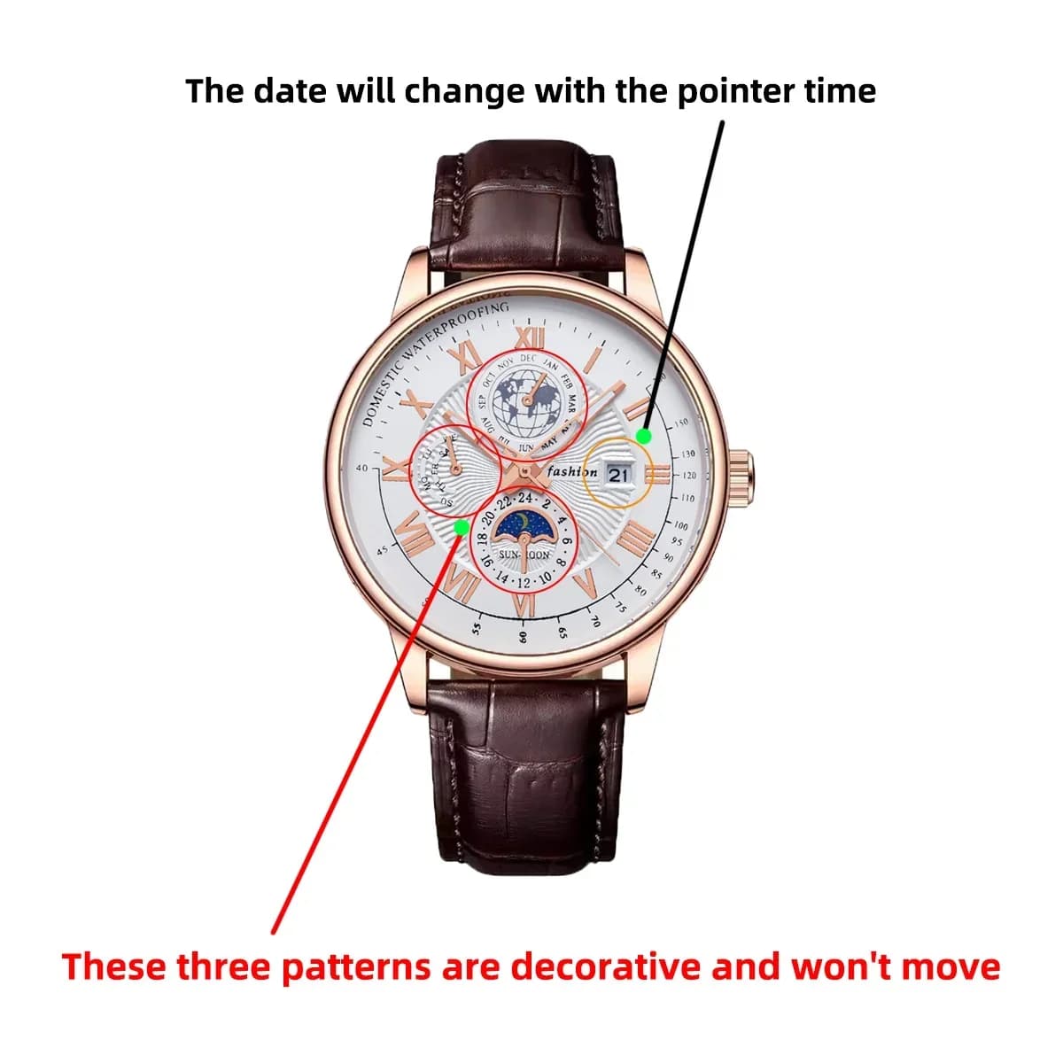 Montre sport homme luxe 2024 étanche lumineuse cuir quartz avec date - Montre bracelet homme mode