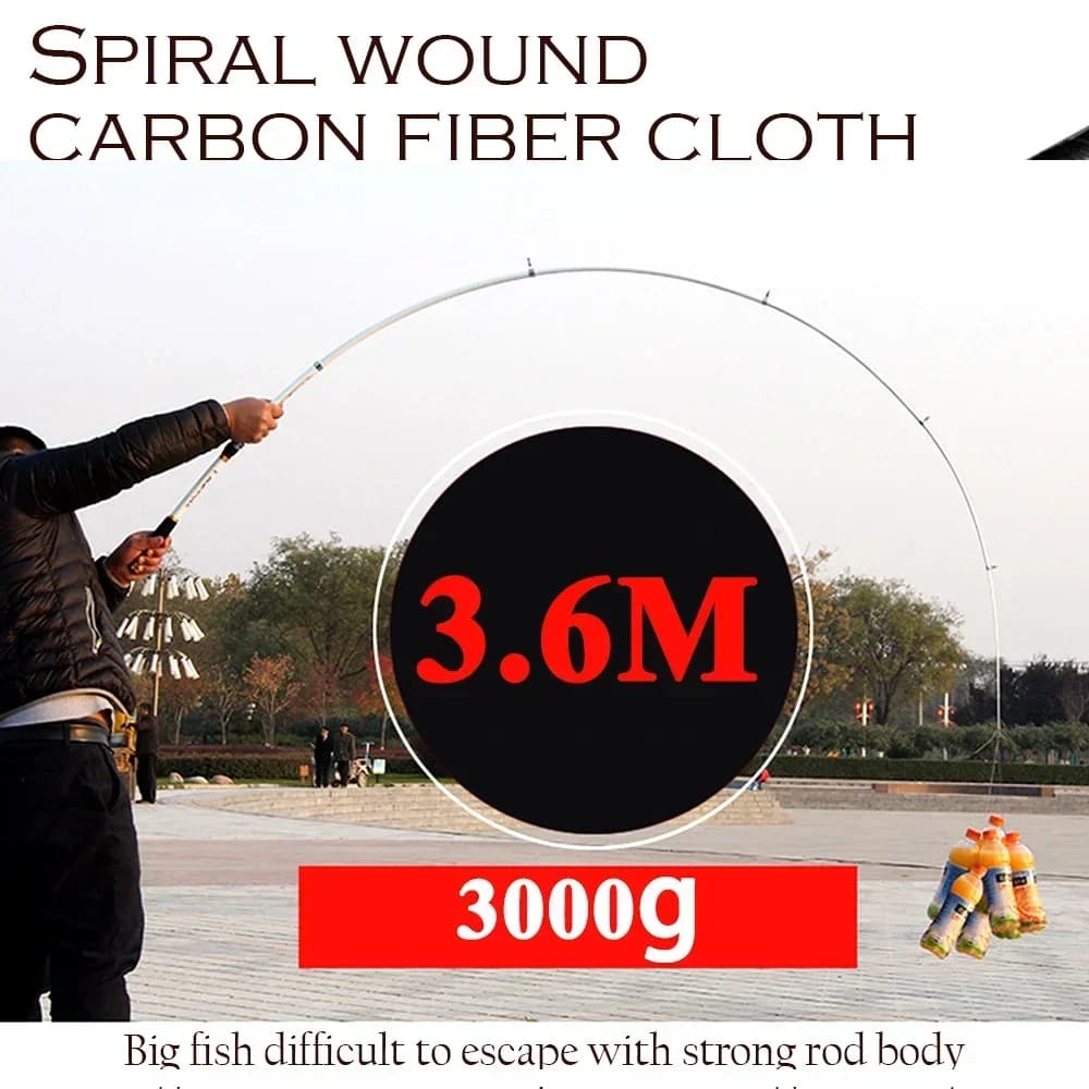Canne à carpe GHOTDA 2.1M-3.6M Carp Fishing Rod Feeder Hard FRP Carbon Fiber Telescopic Fishing Rod Fishing Pole