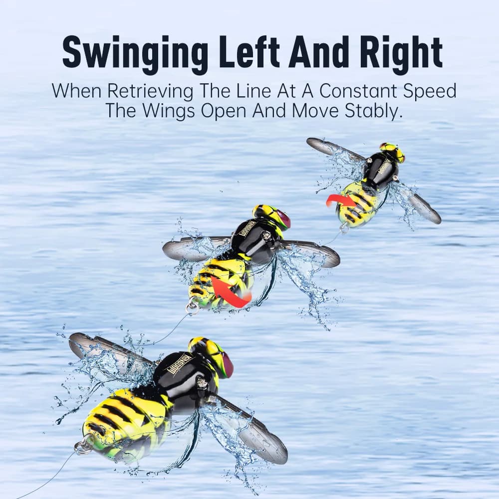 Leurre dur flottant insecte Wasp Crawl 4.2g et 6.6g pour la pêche du brochet et du black bass