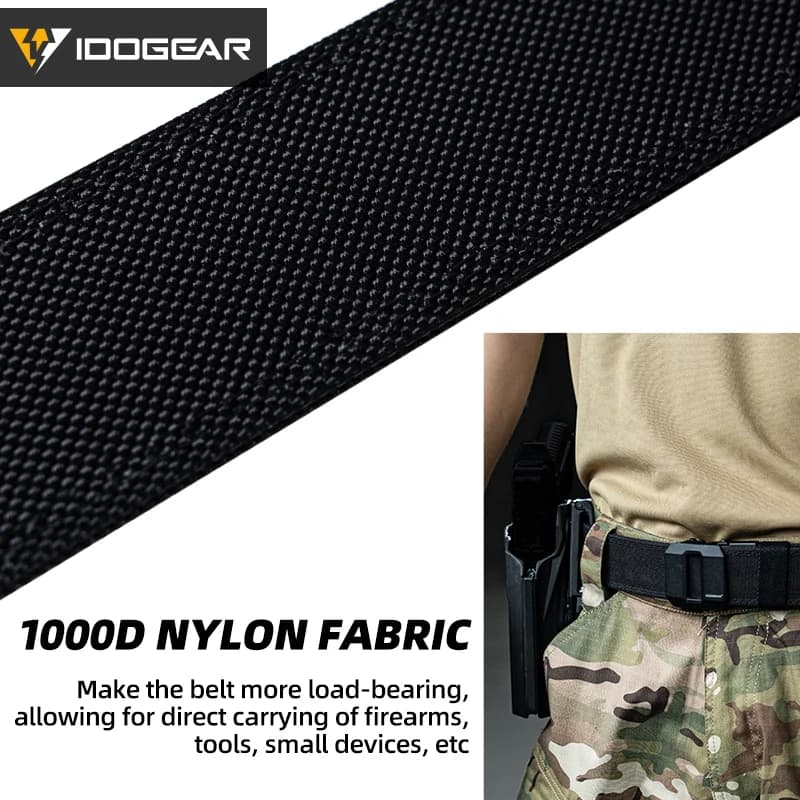 Ceinture tactique dure IDOGEAR 1.5" avec boucle automatique métal pour IPSC et pêche sportive