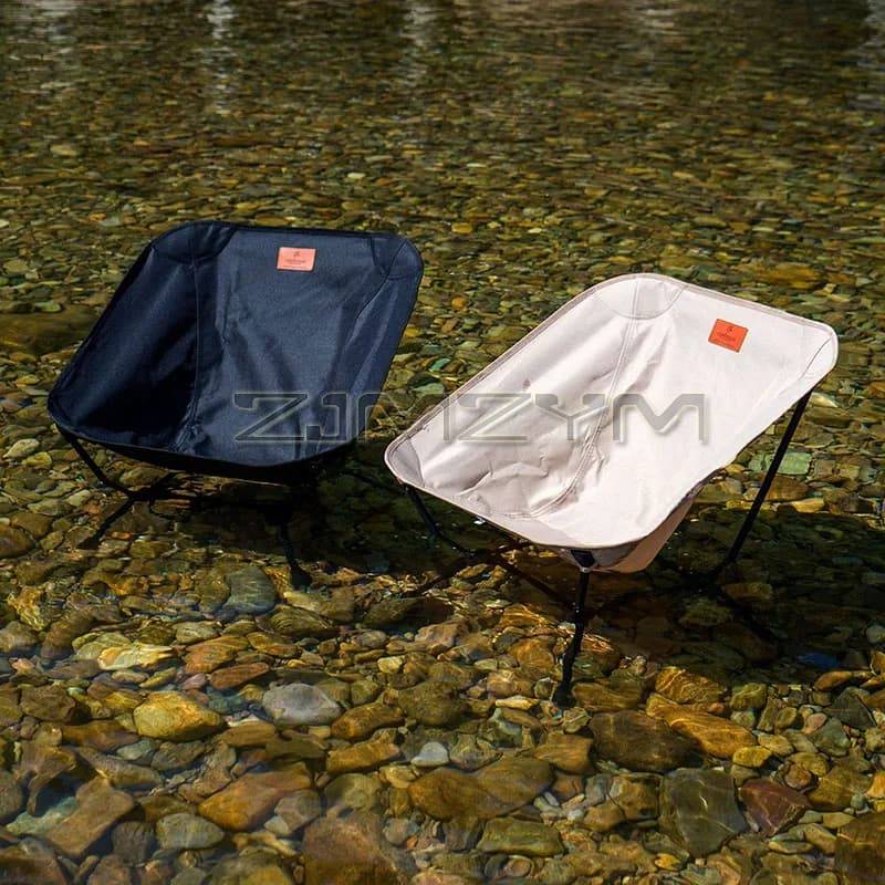 Chaise lune portante 120KG stable 4-pieds pliable - Tabouret pêche plage camping randonnée ultra-léger