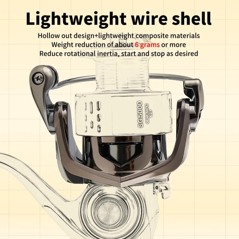 Moulinet spinning LANHABEE électroplacé pour lancer longue distance - léger universel toutes eaux