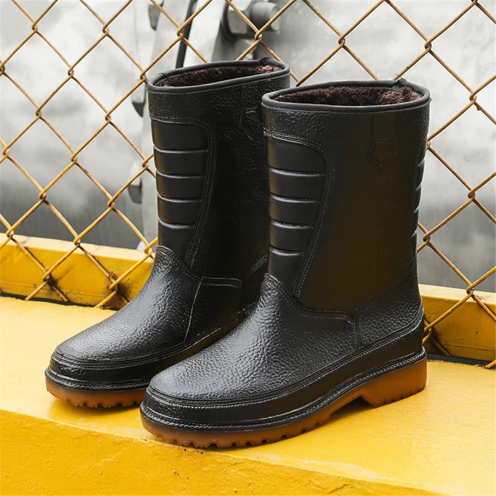 Bottes de pêche chaudes avec doublure amovible - Chaussures de pluie imperméables antidérapantes pour pêche et chasse