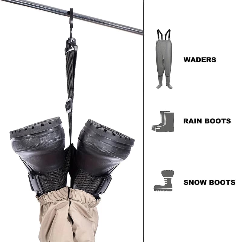 Lanière réglable séchage waders et bottes de pêche support étendoir à chaussures