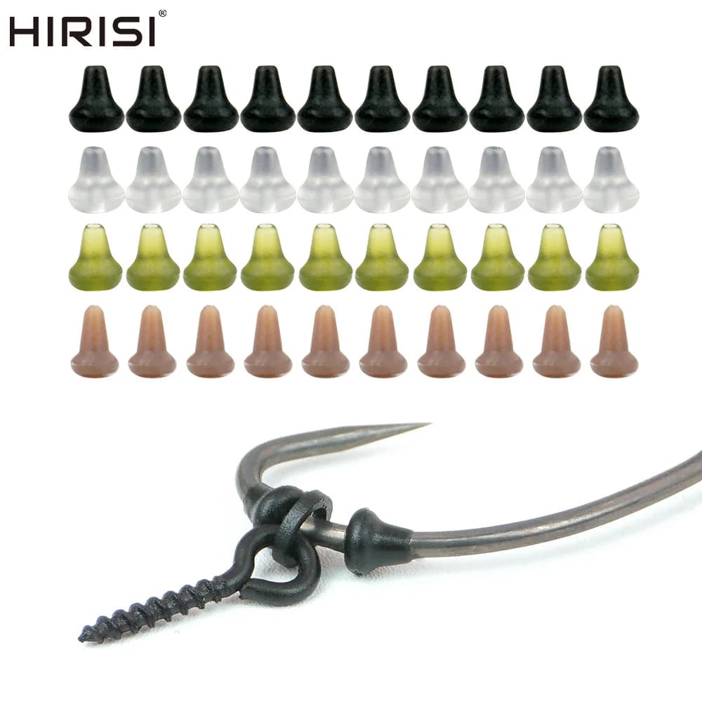 50 stops élastiques souples pour montages carpe - Accessoires terminal rigs 4 couleurs