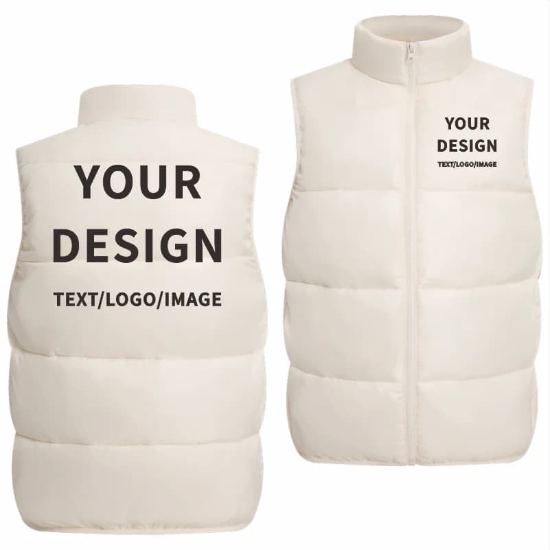 Doudoune gilet personnalisée hiver chaude pêche logo imprimé équipe couleur unie personnalisation