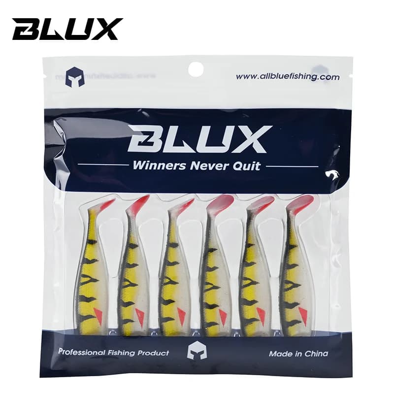 Leurre souple BLUX BLOD SHAD 80mm-105mm - Leurre silicone black tail pour bar de mer et carnassiers
