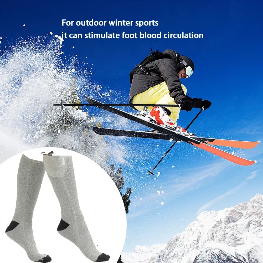 Chaussettes chauffantes électriques hiver pêche hommes femmes respirantes anti-froid rechargeables