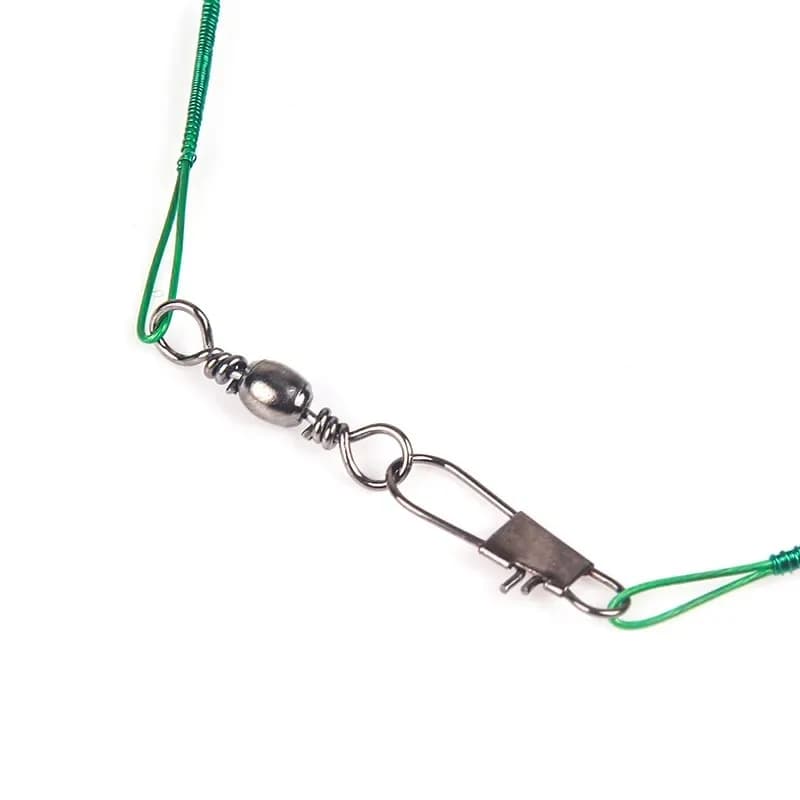 20 pièces anti-morsure acier pour pêche - Leader acier avec émerillon 15-50cm - Leash plombé accessoire