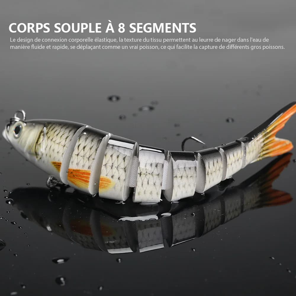 Wobblers coulants VTAVTA 10/14cm 8 segments - crankbait articulé pour pêche des carnassiers