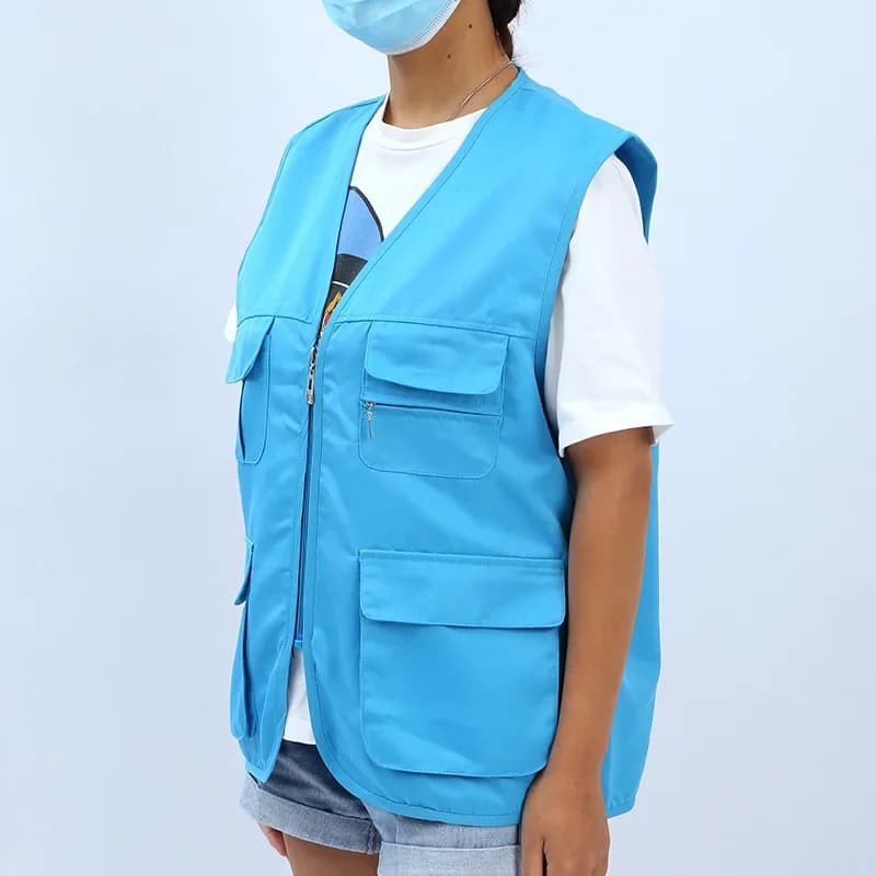 Veste équipe pêche multi-poches - Logo imprimé uniforme - Activités team building pêche