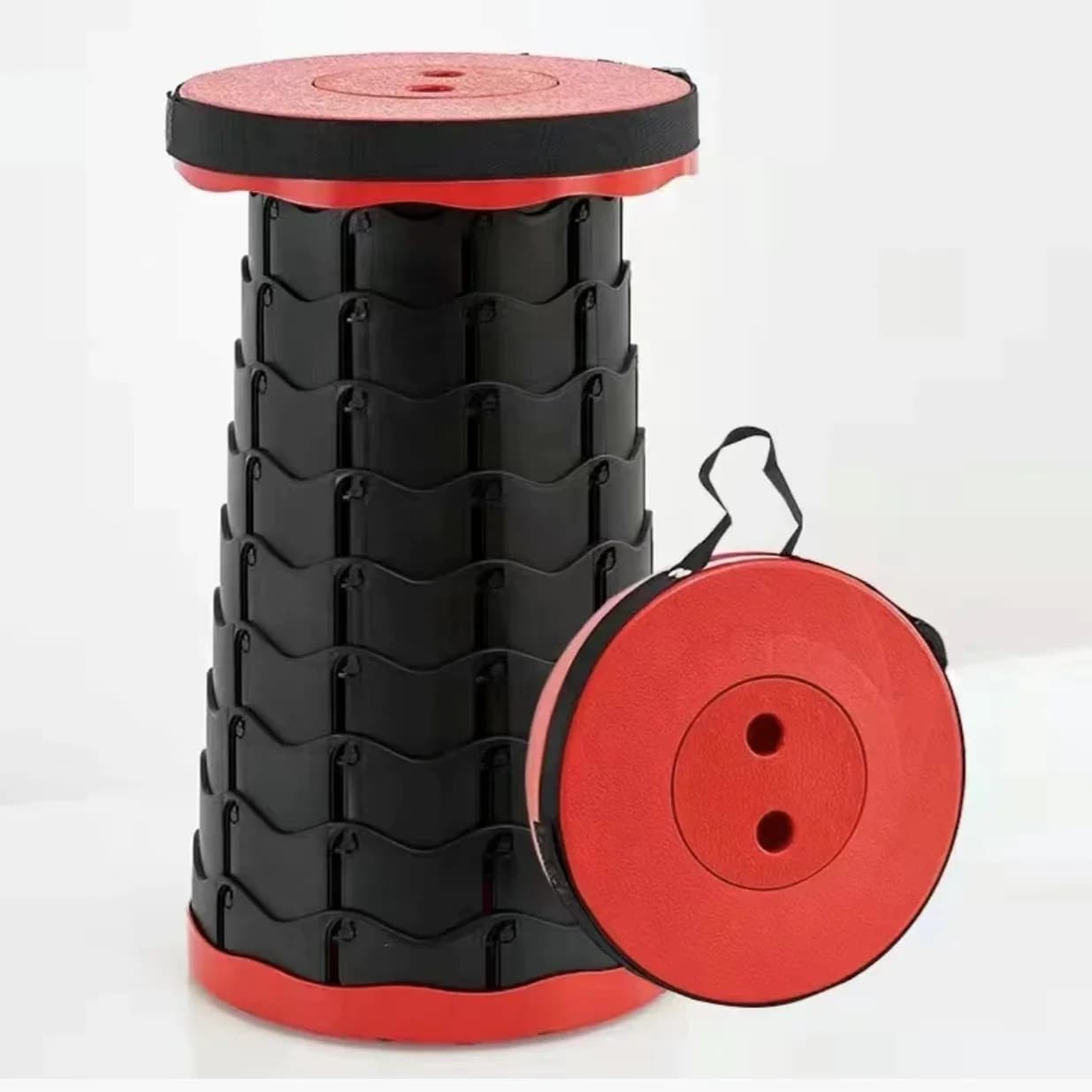 Tabouret télescopique pêche réglable plastique - Siège pliant extérieur voyage rangement arc-en-ciel portable