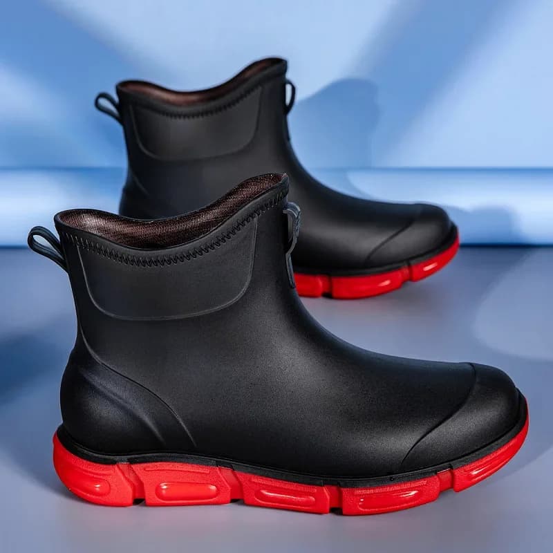 Bottes de pluie homme style coréen color block antidérapantes pour pêche chantier cuisine