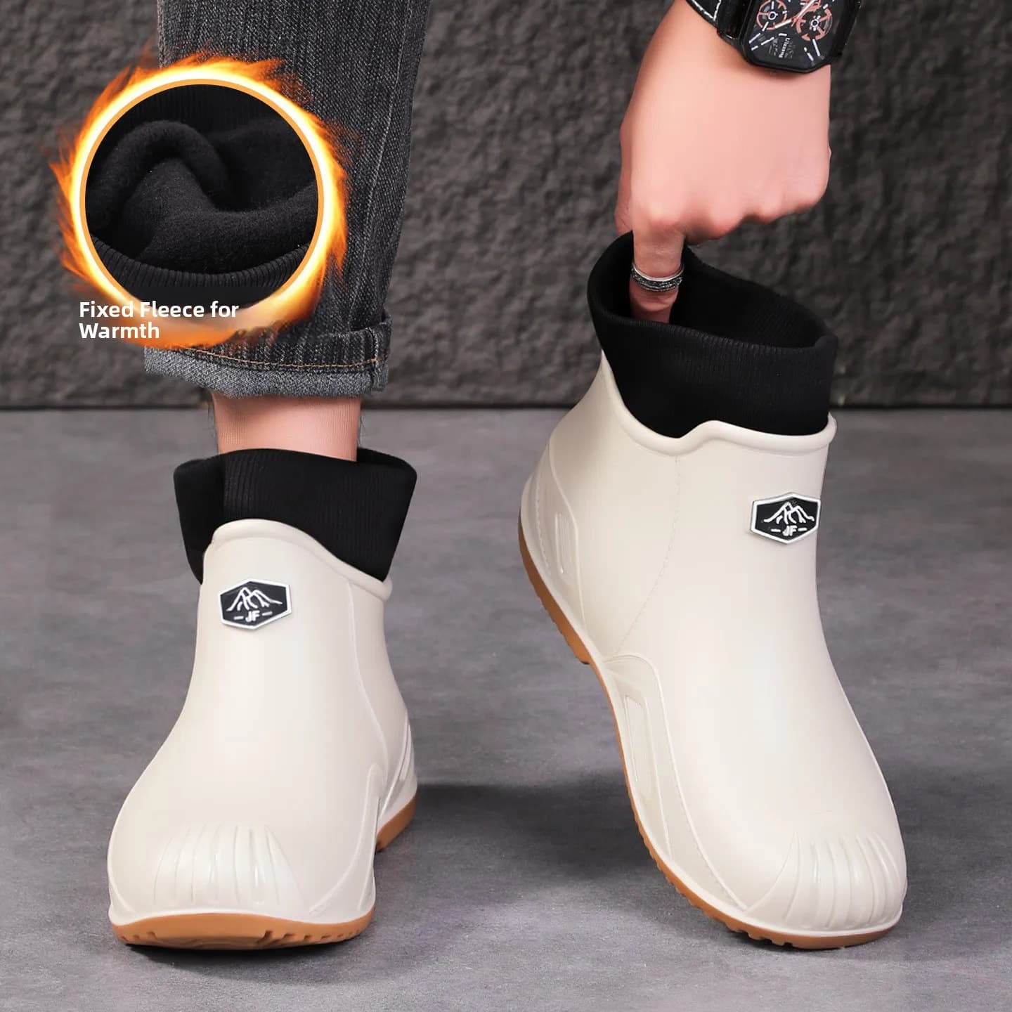 Bottes hiver homme coton pêche chaudes imperméables antidérapantes cuisine mode