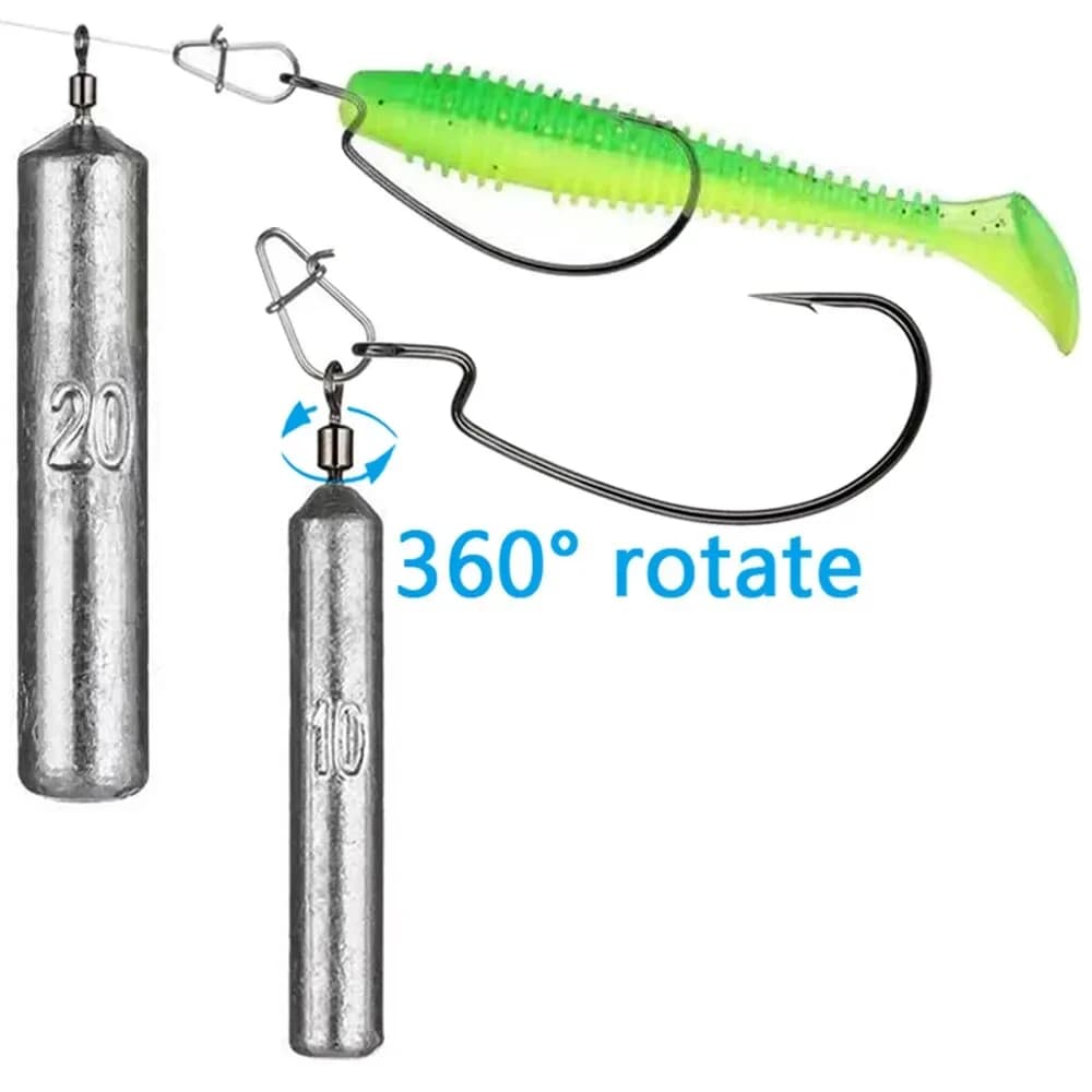 Moule à plombs pêche 15 pièces 3.5g-20g tube bullet métal kit accessoires mer
