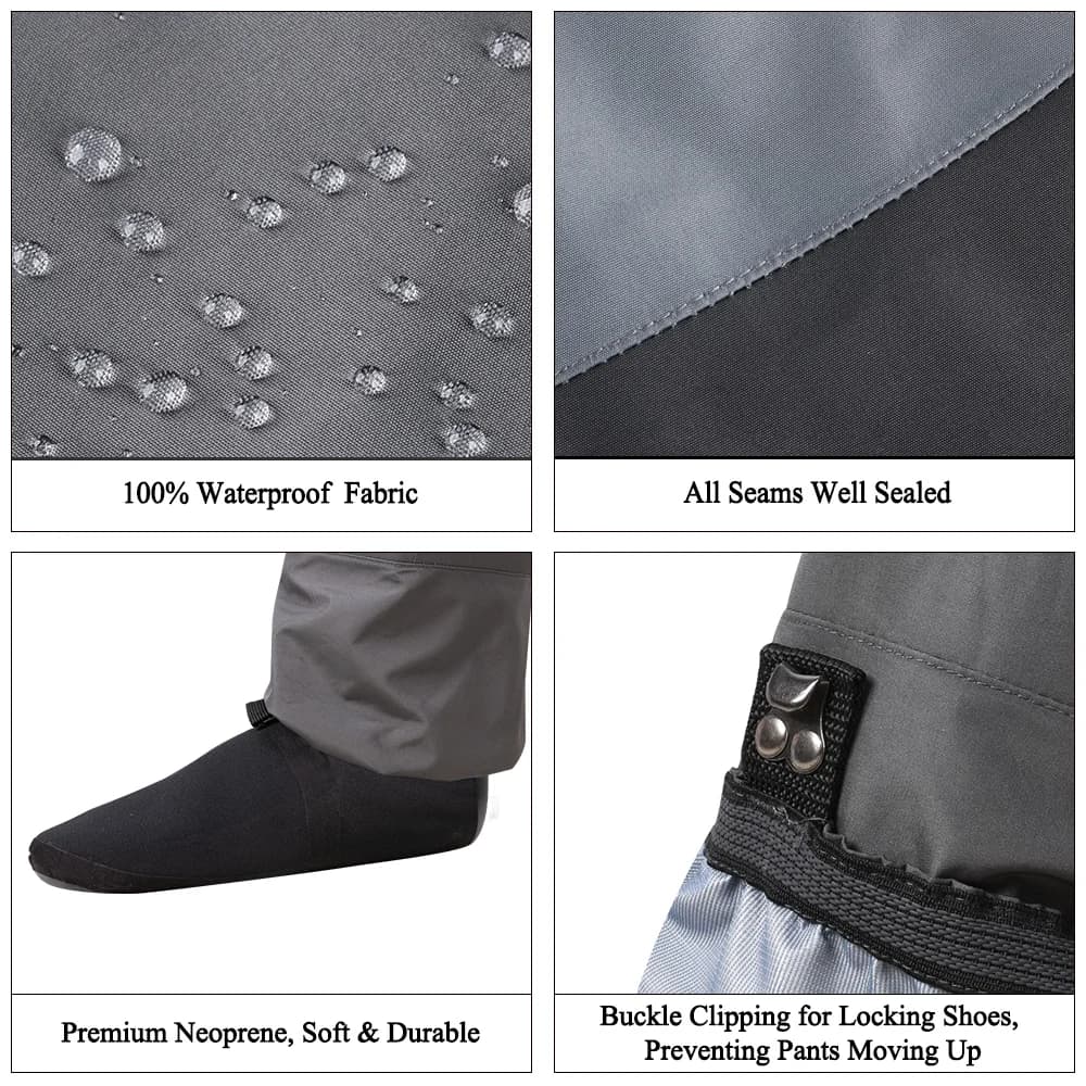 Waders pêche bottes intégrées Goture respirants 100% imperméables pêche à la mouche chasse tailles S à XXL