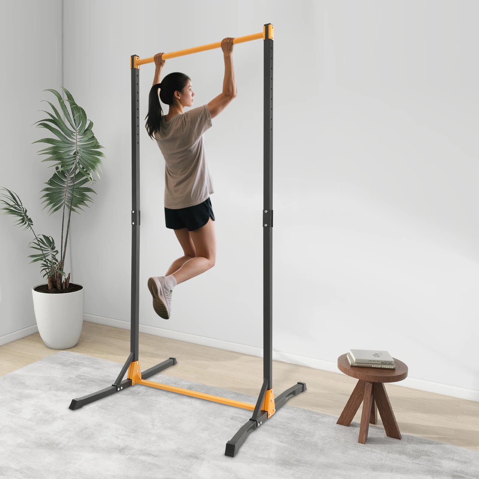 Barre de traction fixe unisexe réglable en hauteur pour entraînement musculaire complet à domicile
