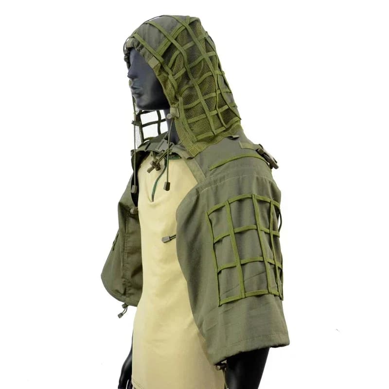 Tenue Ghillie châle sniper tactique airsoft - manteau camouflage combat chasse pêche extérieur