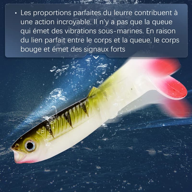 Leurres souples MEREDITH Cannibal Baits 80-125mm shad silicone - appâts artificiels pour bar