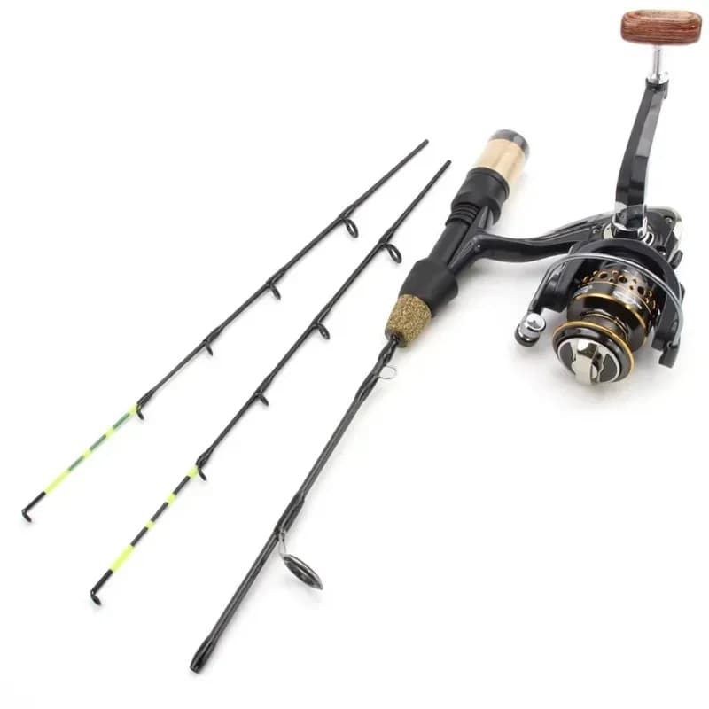 Combo canne moulinet pêche hiver 60cm 2 tips - Ensemble canne à pêche glace carbone neuf France