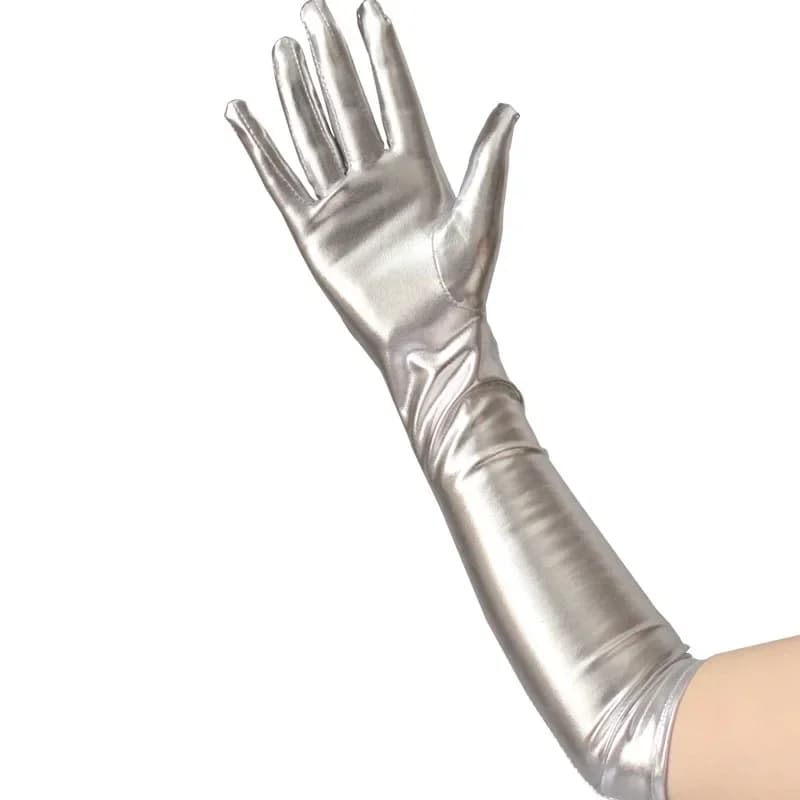 Gants cuir brillant pêche spectacle - style y2k pour pêcheurs créatifs et événements
