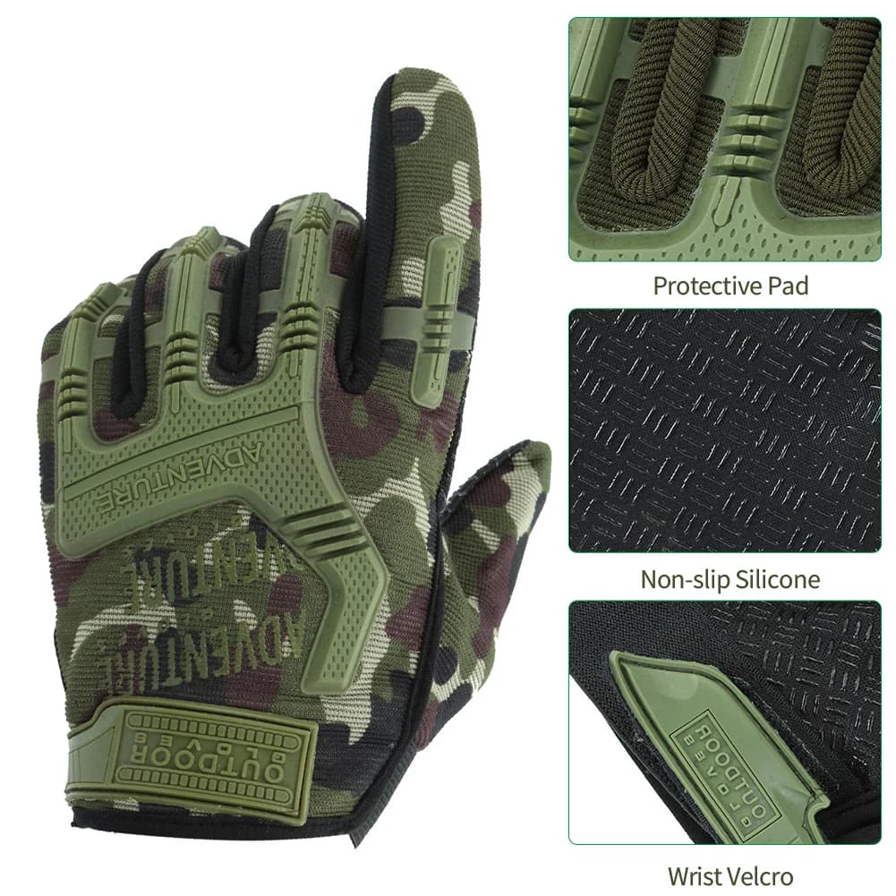 Gants tactiques renforcés doigts complets pour pêche extrême et conditions difficiles
