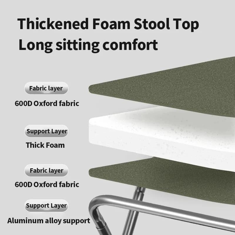 Tabouret camping Naturehike aluminium portable haute charge pliant pêche randonnée extérieur
