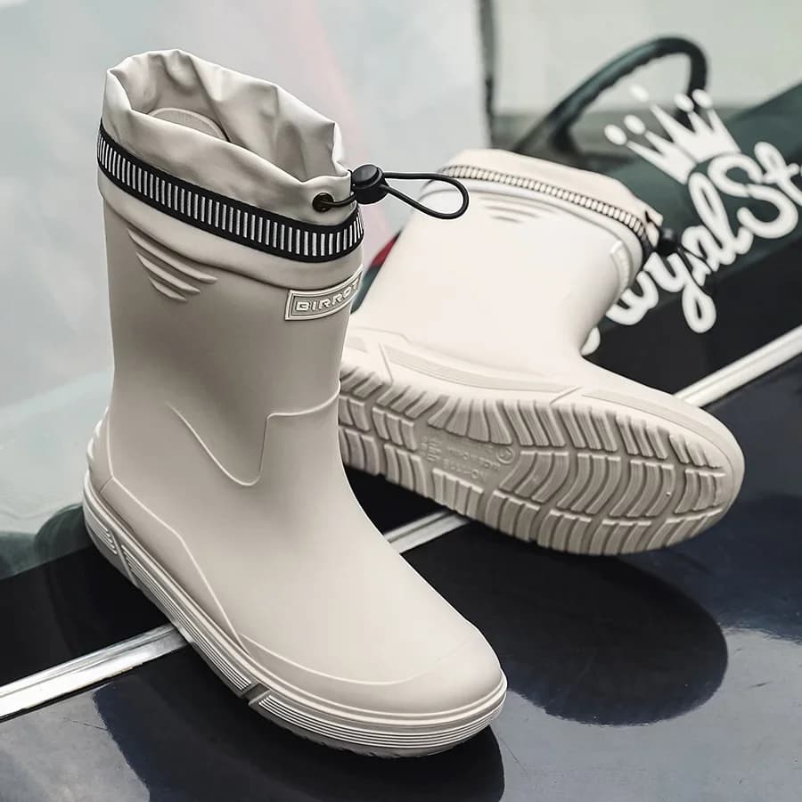 Bottes pêche doublées polaire imperméables hommes - Chaussures travail confortables semelle souple