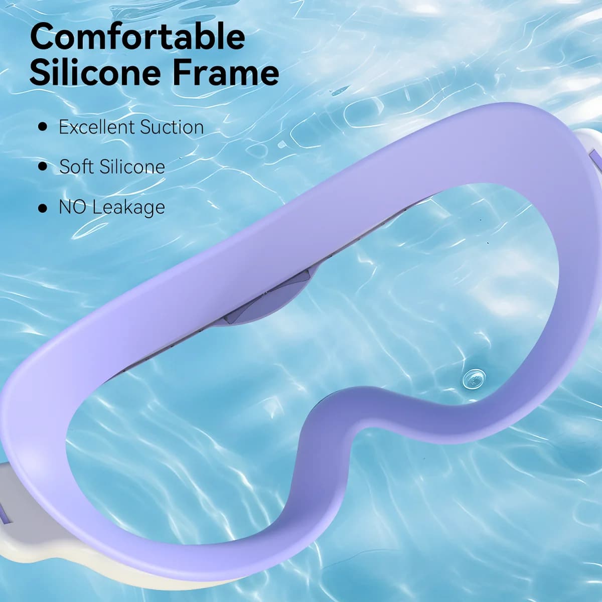 Lunettes de natation enfant 3-15 ans grande monture étanches vision large anti-buée UV réglables