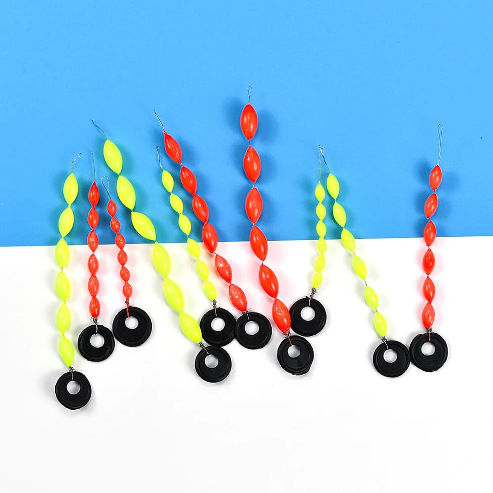 10 Flotteurs 7 Étoiles en Mousse pour Pêche avec 60 Stoppeurs Ligne et Accessoires