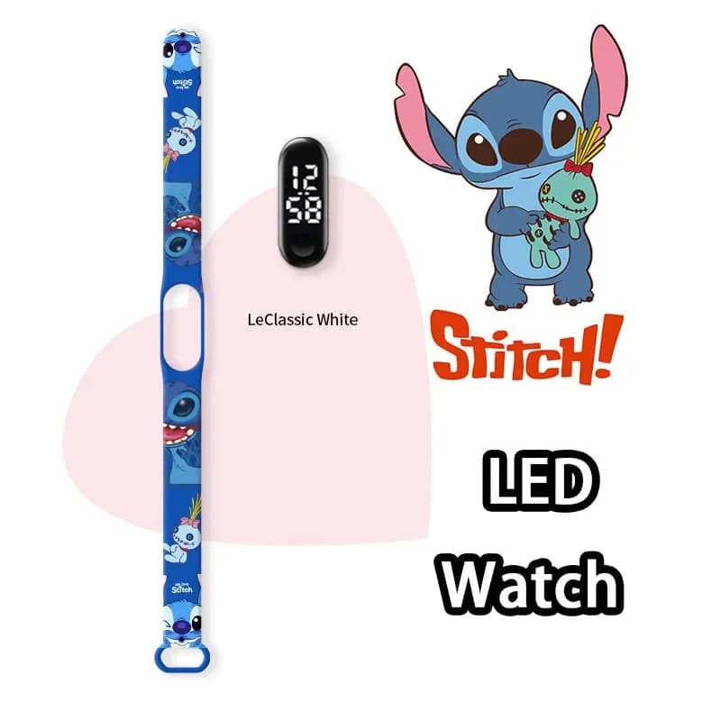 Montre Lilo & Stitch Disney enfant LED lumineuse étanche sport silicone cadeau anniversaire