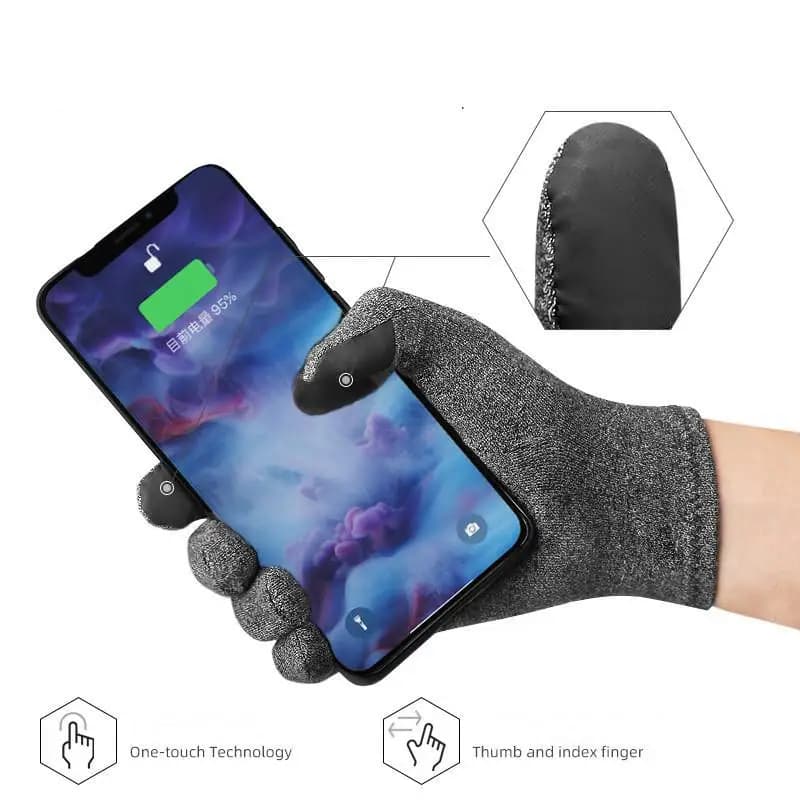 Gants chauffants hiver thermiques anti-vent tactile thérapie magnétique arthrite pêche