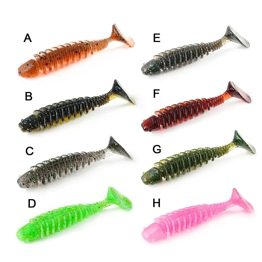 Vers artificiels SUNMILE 4cm pour pêche rock fishing - 20 pièces leurres souples perche truite black bass